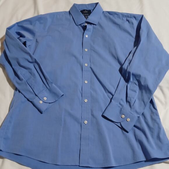 Set of 2 Buttoned Down LS Cotton Stretch Dress shirts SZ 171/2 35 slim blue/pink - Picture 6 of 16